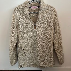 Cream colored sherpa pull over